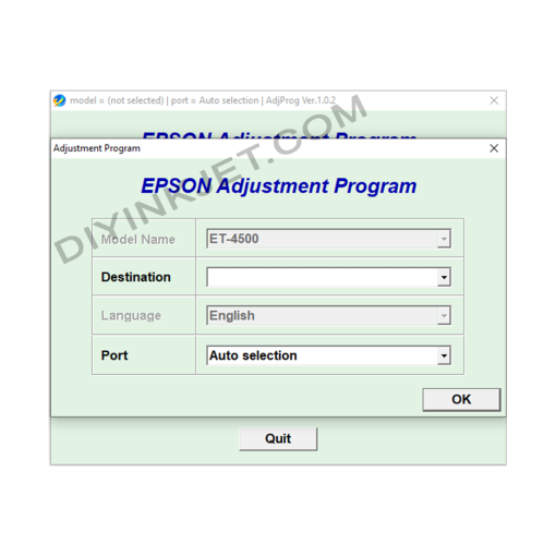 Epson ET-4500 Adjustment Program