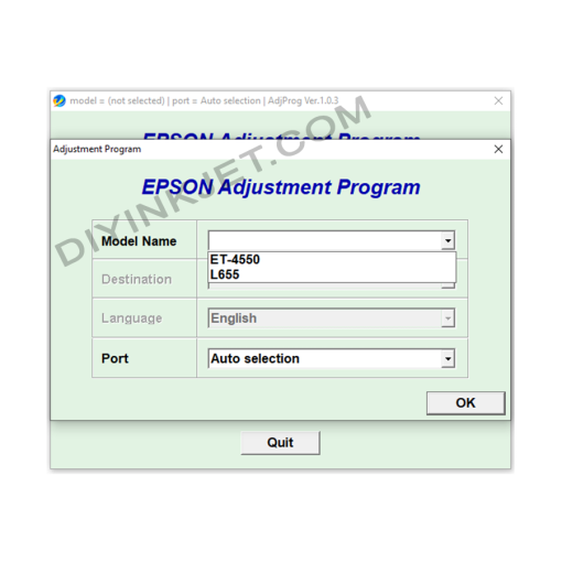 Epson ET-4550 L655 Adjustment Program