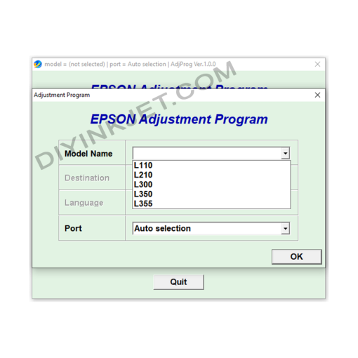 Epson L110 L210 L300 L350 L355 Adjustment Program