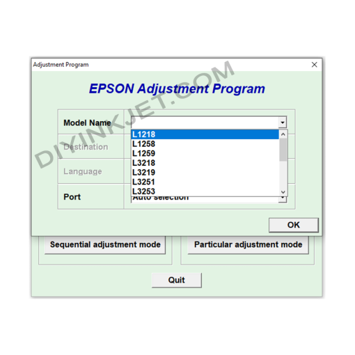 Epson L1215 L1258 L1259 L3218 L3219 L3251 L3253 Adjustment Program