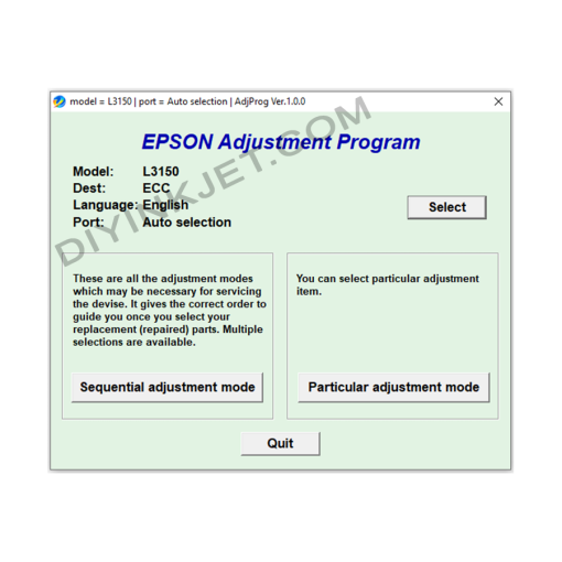Epson L3150 Adjustment Program