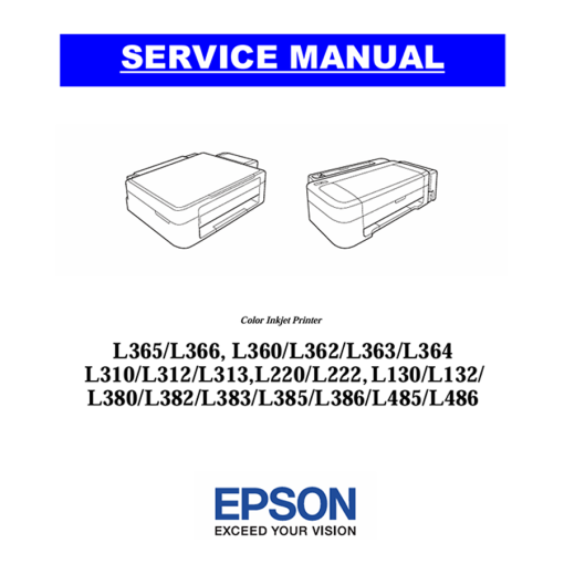 Epson L380 L382 L383 L385 L386 L485 L486 Inkjet Printer English Service Manual