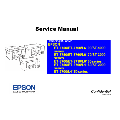 Epson L4151 4153 L4156 L4158 4163 4165 4166 4167 4168 4169 6178 6166 6168 6176 6198 English Service Manual