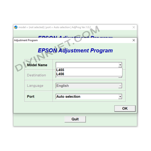 Epson L455 L456 Adjustment Program