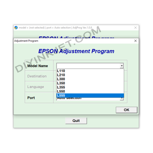 Epson L550 L555 Adjustment Program