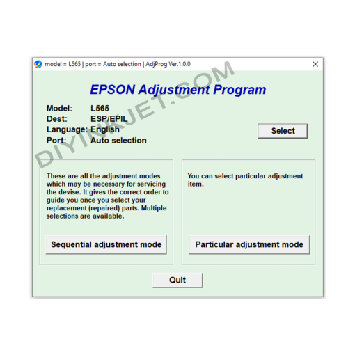 Epson L565 Adjustment Program