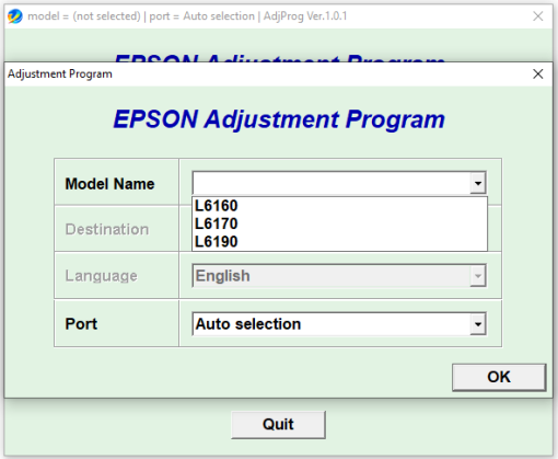 Epson L6160 L6170 L6190 Adjustment Program