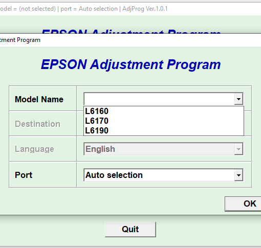 Epson L6160 L6170 L6190 Adjustment Program
