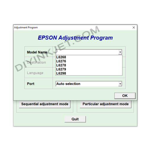 Epson L6268 L6276 L6278 L6279 L6298 Adjustment Program