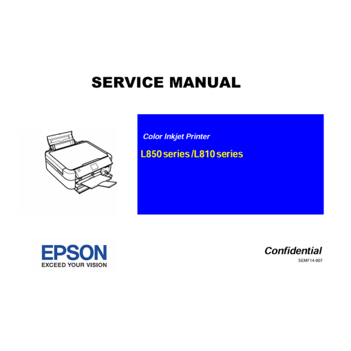 Epson L850 L810 850 810 Inkjet Printer English Service Manual