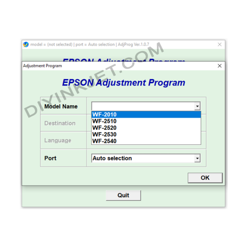 Epson WF-2010 WF-2510 WF-2520 WF-2530 WF-2540 Adjustment Program