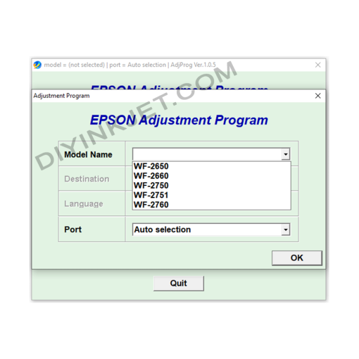 Epson WF-2650 WF-2660 WF-2750 WF-2751 WF-2760 Adjustment Program