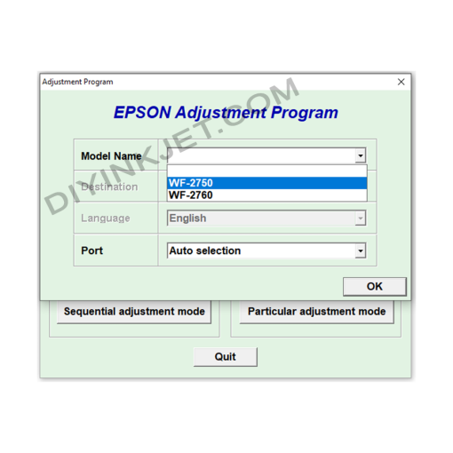 Epson WF-2750 WF-2760 Adjustment Program
