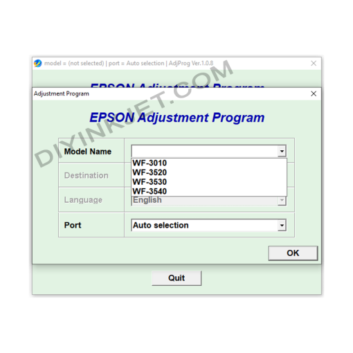 Epson WF-3010 WF-3520 WF-3530 WF-3540 Adjustment Program