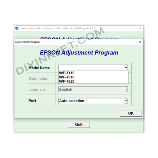 Epson WF-7110 WF-7610 WF-7620 Adjustment Program
