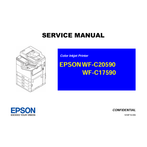 Epson WF-C20590a WF-C17590a 20590 17590 Color Inkjet Copier English Service Manual