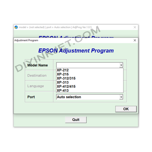 Epson XP-212 XP-215 XP-312 XP-315 XP-313 XP-412 XP-415 XP-413 Adjustment Program
