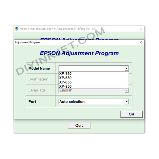 Epson XP-530 XP-630 XP-635 XP-830 Adjustment Program